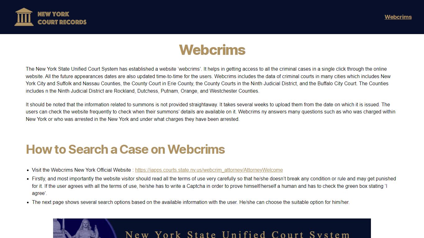 Lookup WebCrims NY Inmates - New York Court Records